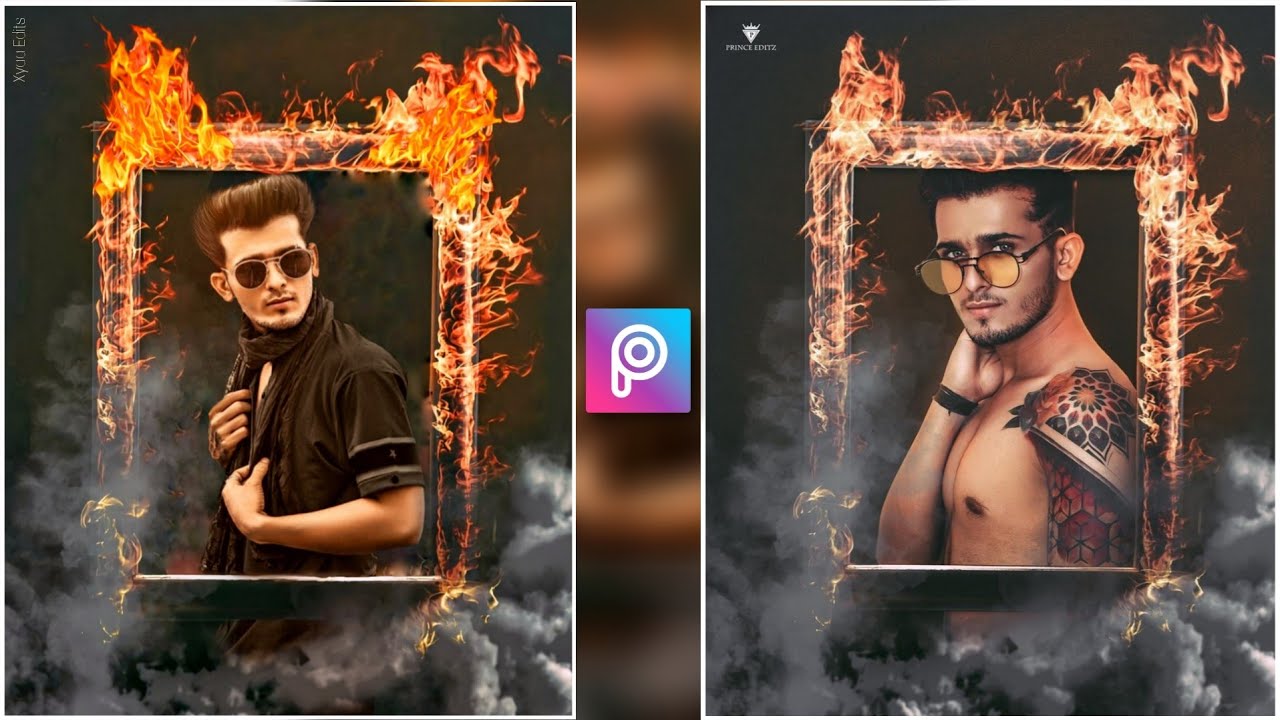 Fire Frame Photo Editing PicsArt - Picsart editing Tutorial - Picsart Editing New Style - XyaaEdits🔥
