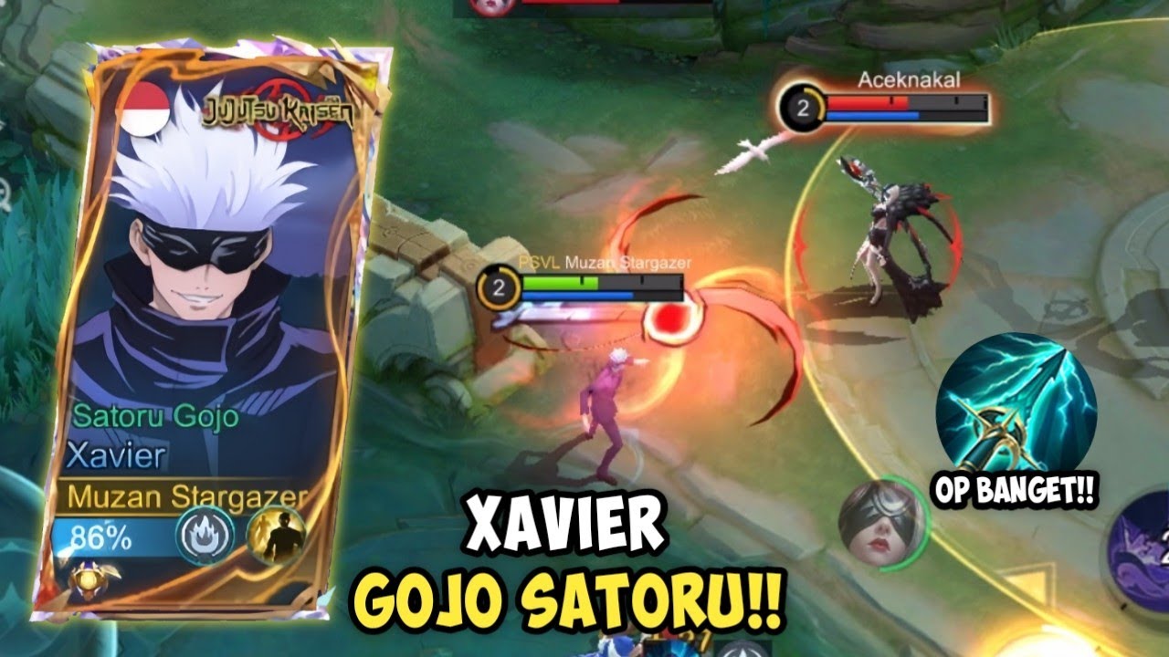 XAVIER GOJO SATORU PAKAI SKY PIERCER?? OP PARAH ( auto one hit) | mobile legends