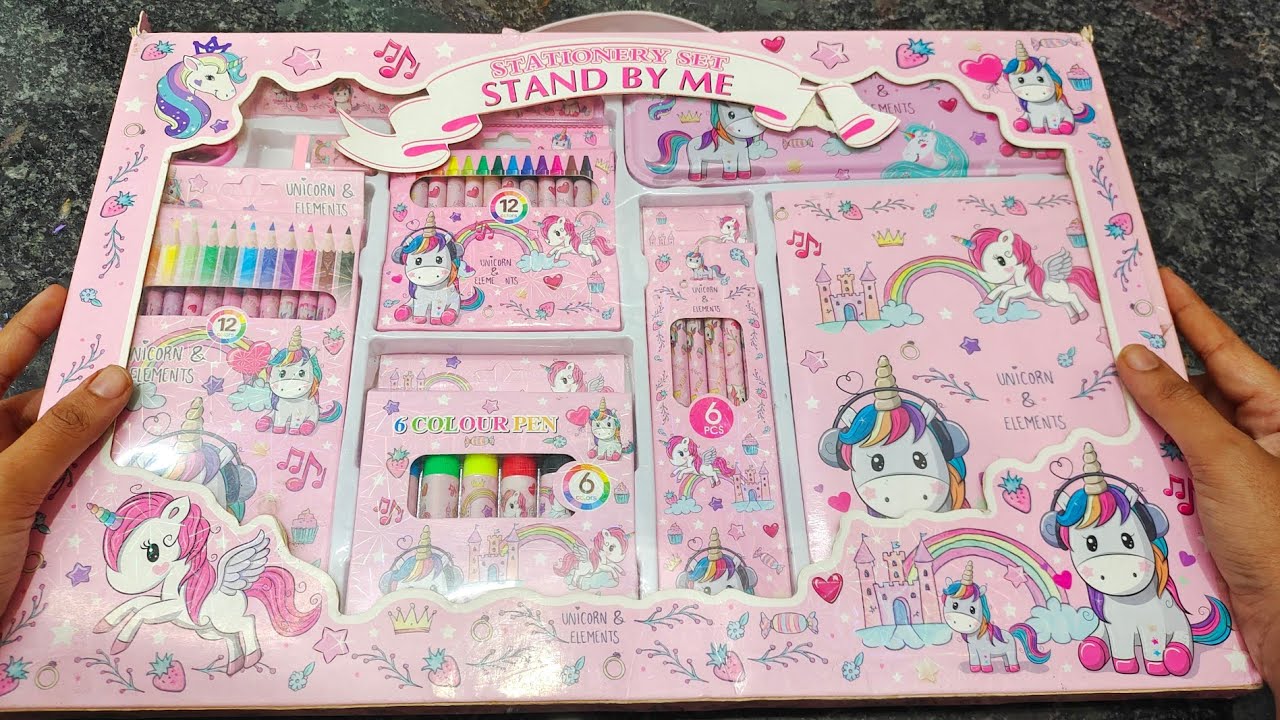 Unicorn stationery kit unboxing and review in tamil/craft tamil