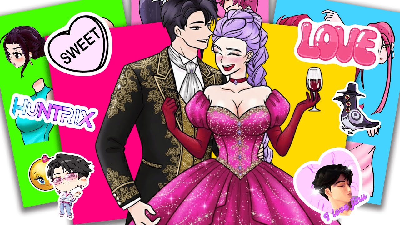 K-pop Охотники на демонов - Джину и принцесса Руми танцуют вместе во дворце | Набор наклеек своим...
