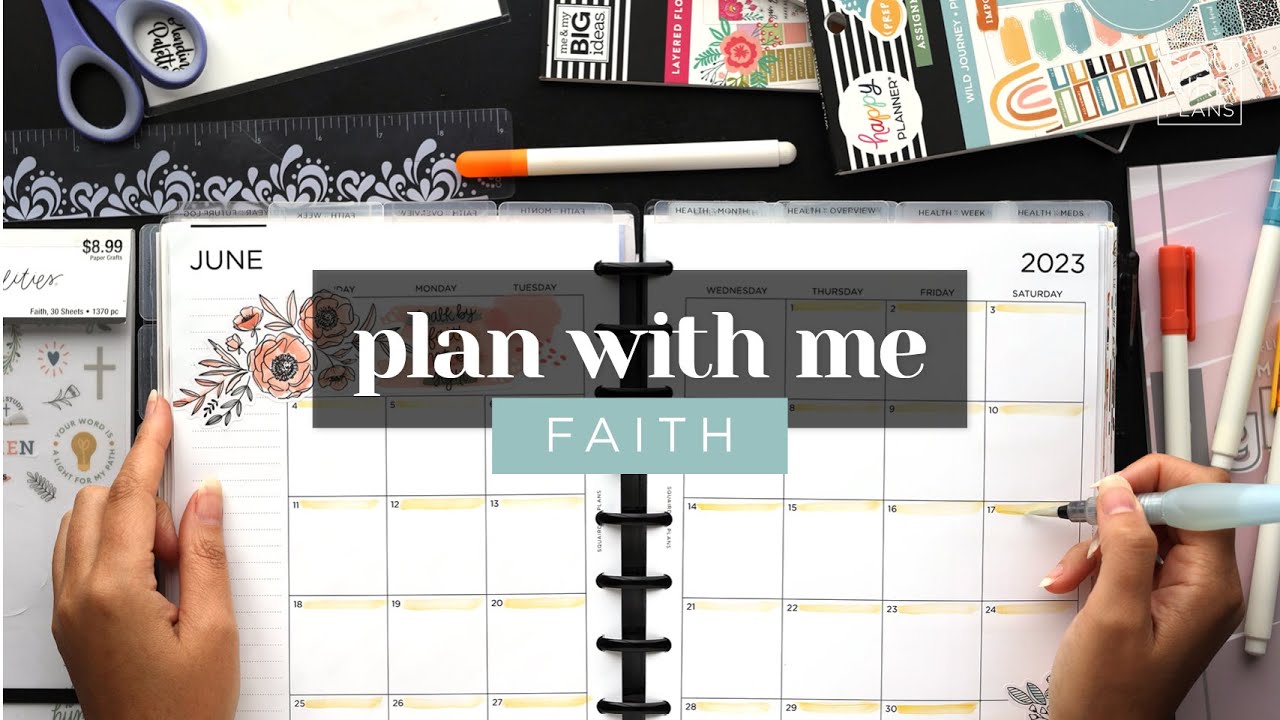 FAITH PLAN WITH ME :: JUNE CLASSIC HAPPY PLANNER SETUP (MONTHLY & WEEKLY LAYOUTS)