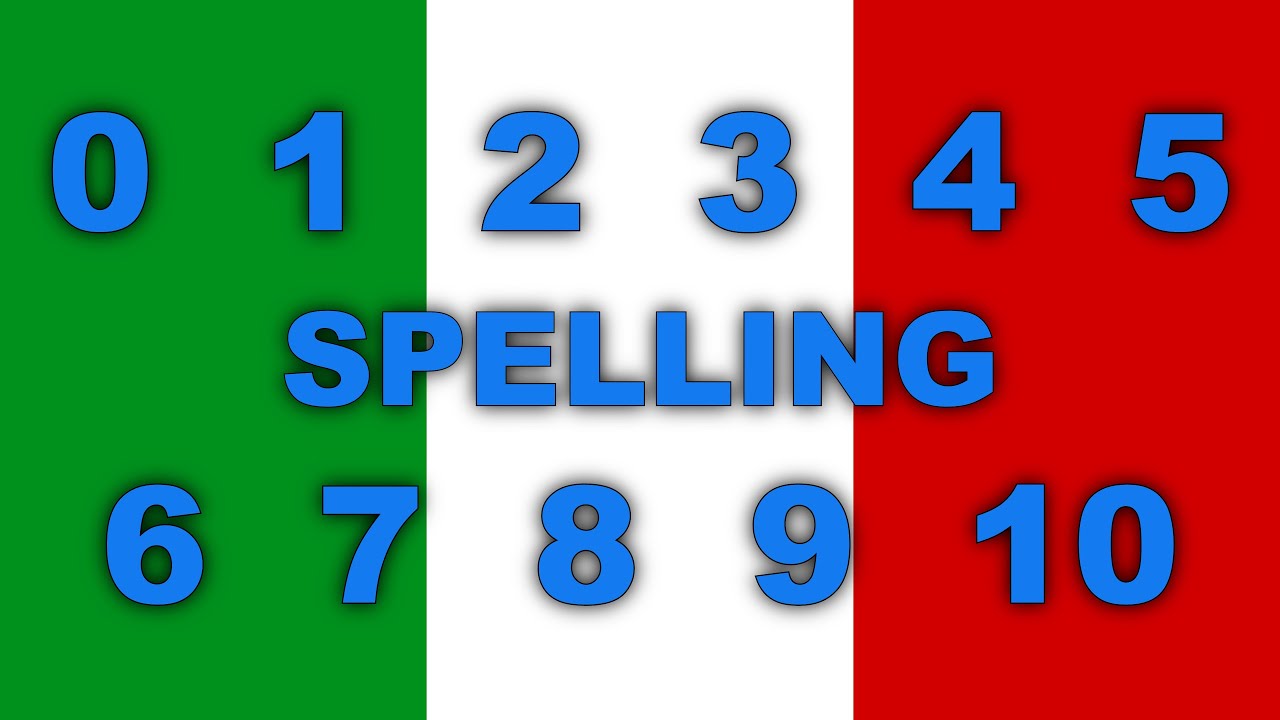Spelling numeri italiani da 0 a 10
