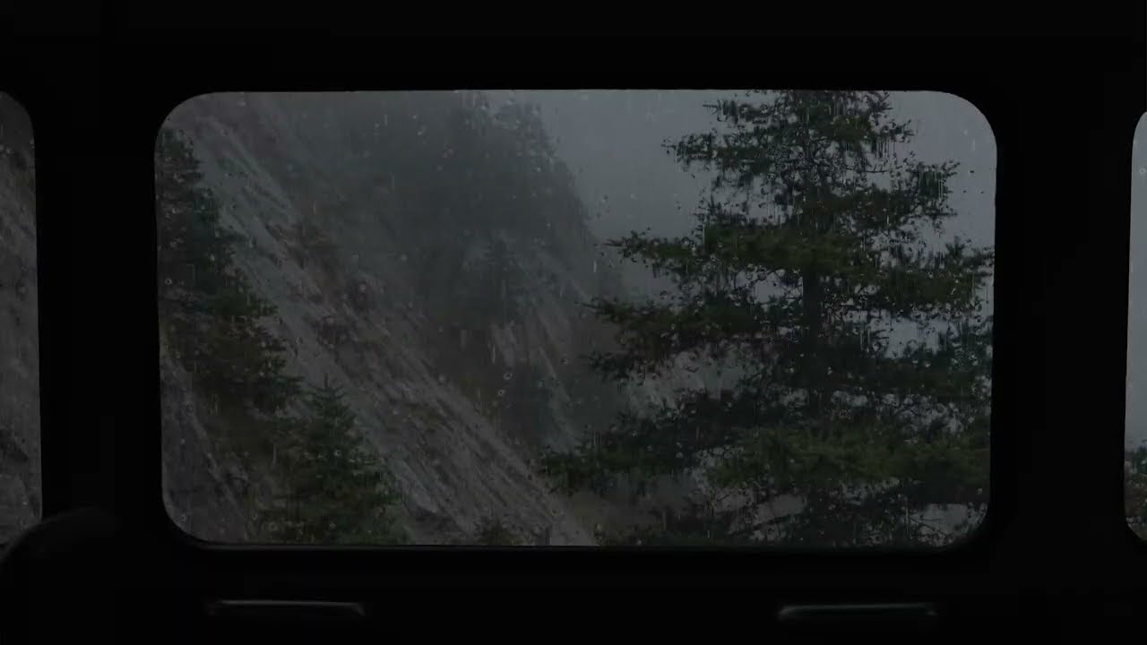 Stop during your journey amidst pristine nature - Rain on the train cabin