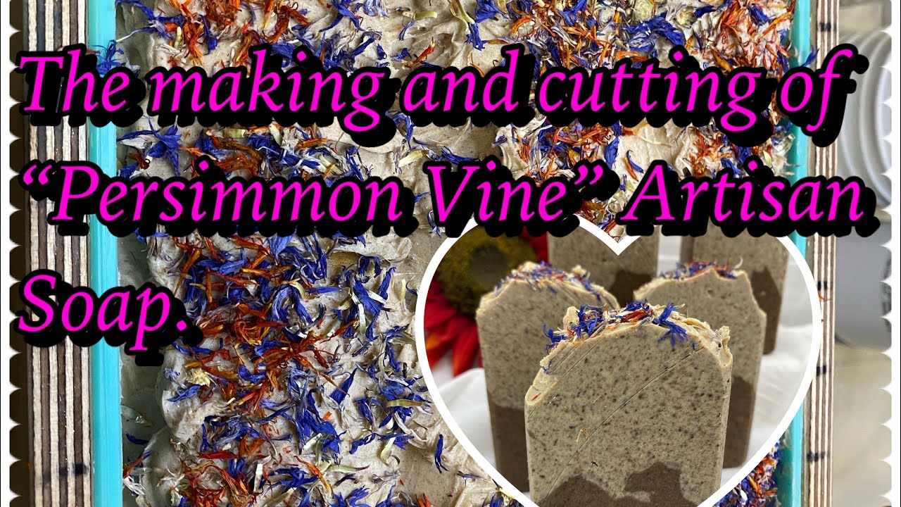 The making and cutting of &ldquo;Persimmon Vine&rdquo; Artisan Soap.Turmeric,Yogurt,Aloe Vera,Banana&hearts;️