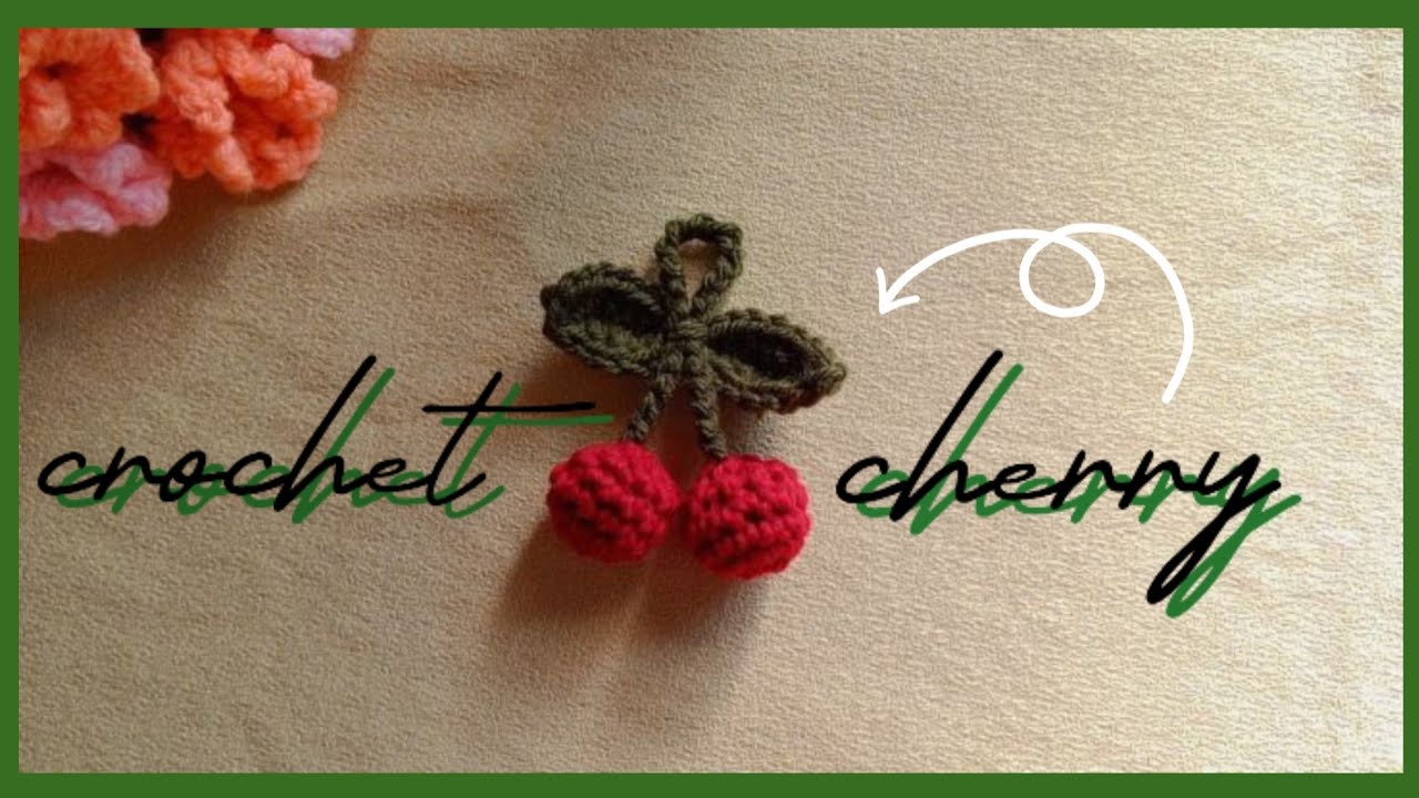 Crochet cherry keychain for beginners 🍒#crochet #cherry #keychain 