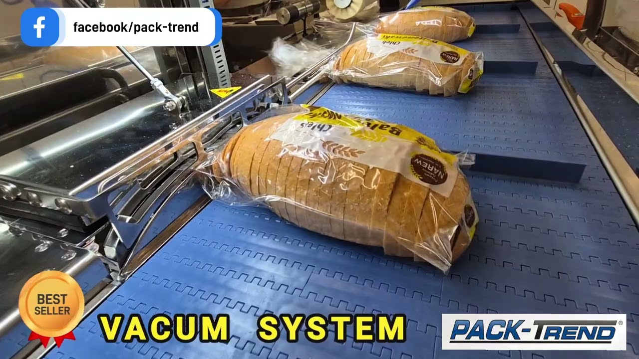 PACK-TREND AK-24 ES- Bread slicer with closing machine foil bags with clipband, Line Packaging Bread