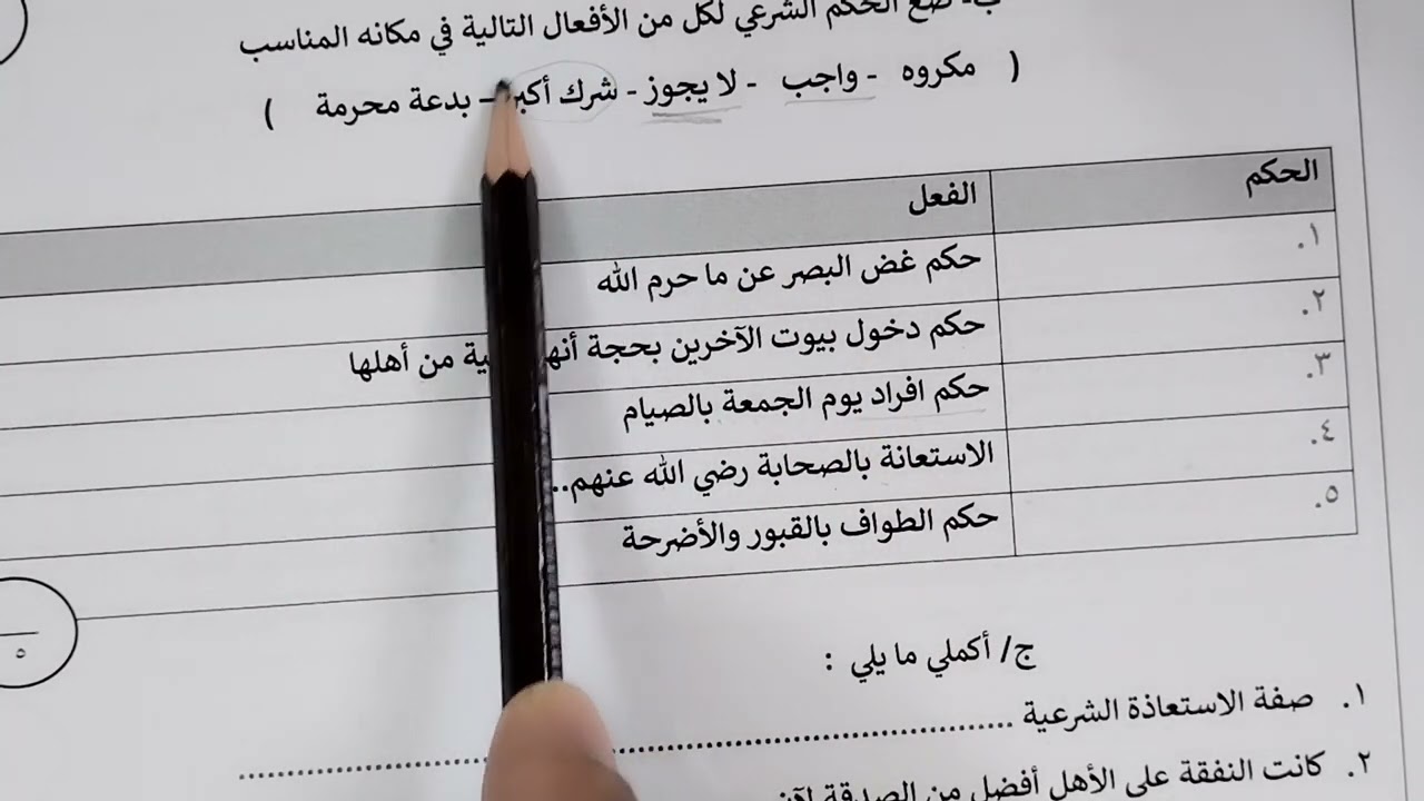 اختبار نهائي دراسات إسلامية ثاني متوسط ف٢