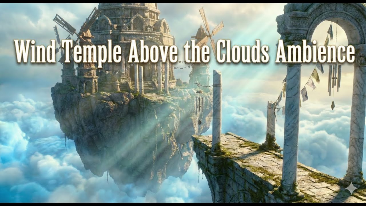 Wind Temple Above the Clouds (9 Hours Cinematic Ambient Loop)