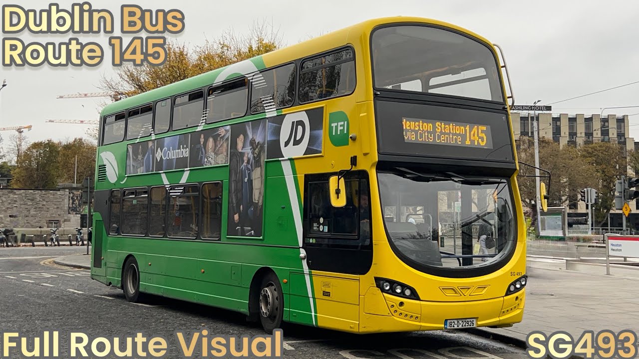 Dublin Bus | Route 145 - Full Route Visual | Ballywaltrim to Heuston Station | SG493