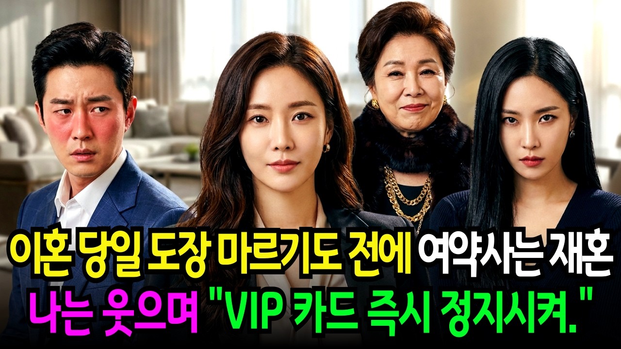 이혼 당일 찍자마자 불륜녀였던 여약사 새며느리를 강남 재혼 파티하는 전 남편, 잠시 뒤 시댁식구들  VIP 카드를 전부 정지시켜버리는데
