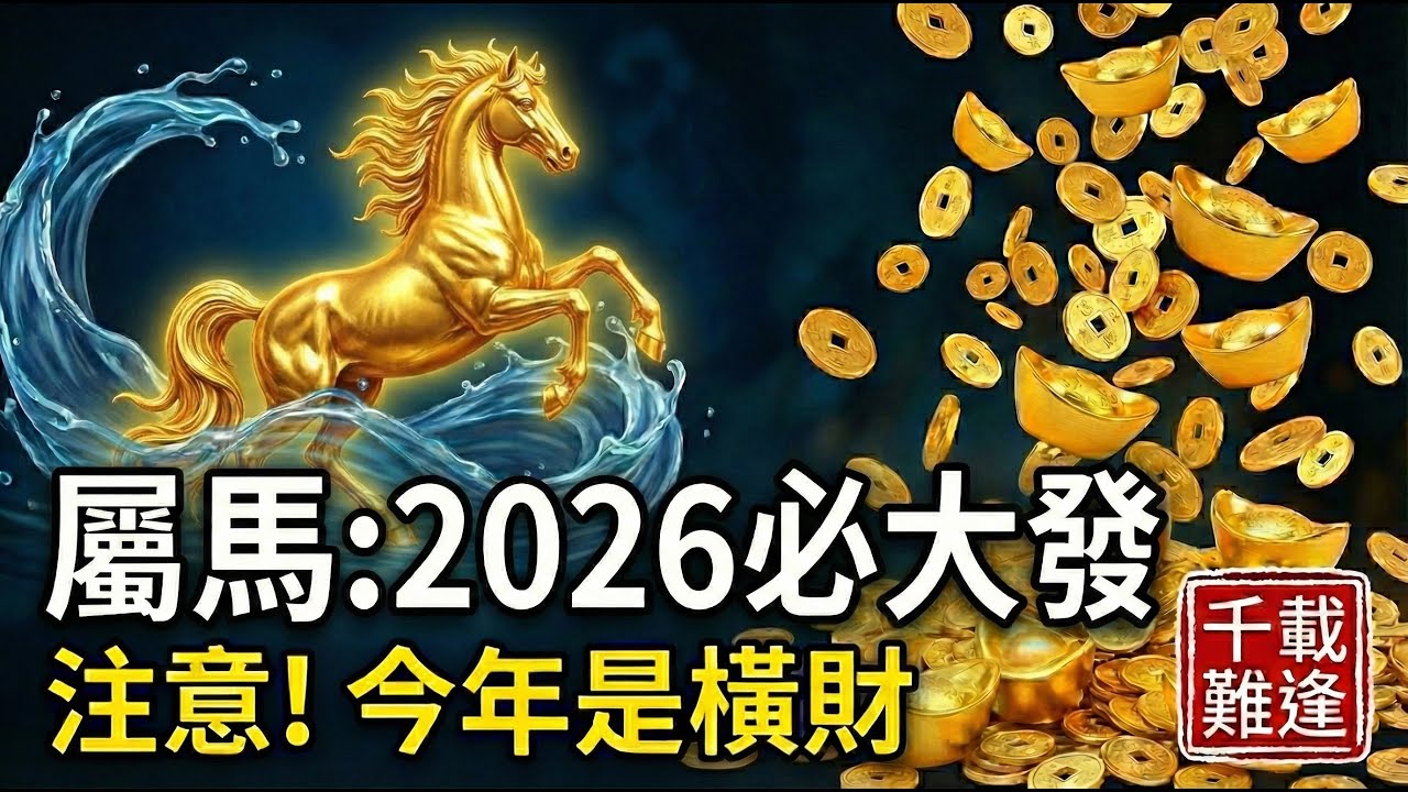 這不是發財，這是『改命』！生肖馬，你在2026年有一場橫財，能不能當回有錢人就看今年了！#2026屬馬運勢 #生肖馬2026運勢 #屬馬 #橫財 #偏財運 #改運 #生肖馬 #風水 #財運 #招財