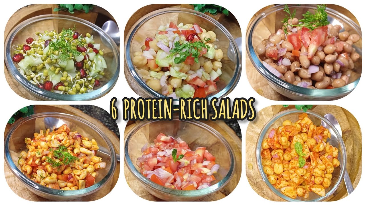 6 Protein-Rich Instant Salad Recipes for a Healthy Diet | Quick & Easy High-Protein Salads #ytvideos