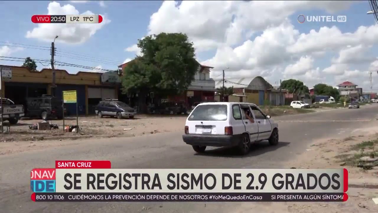 Reportan sismo de 2.9 grados de magnitud en el departamento de Santa Cruz
