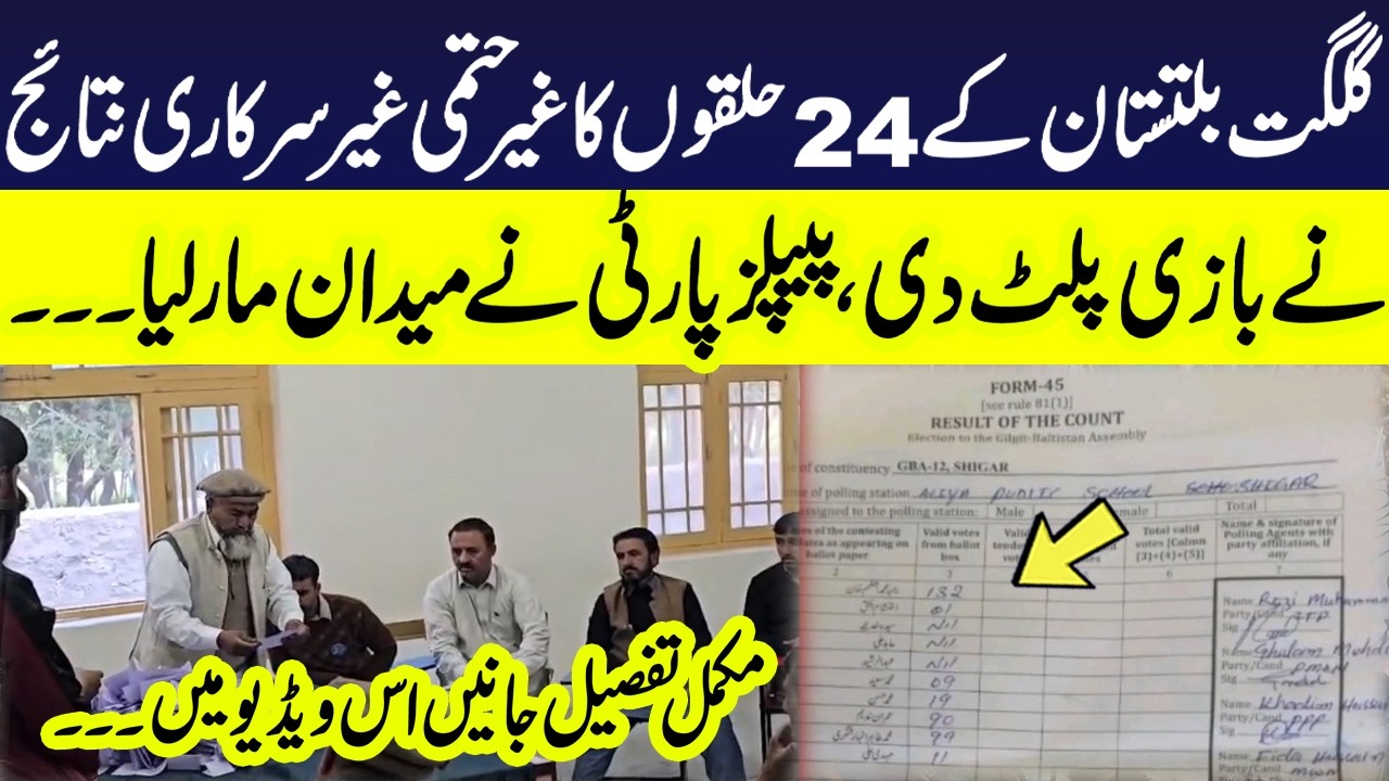 Gilgit-Baltistan Election Results 2026: PPP Takes the Lead in 24 Constituencies #pakistannews