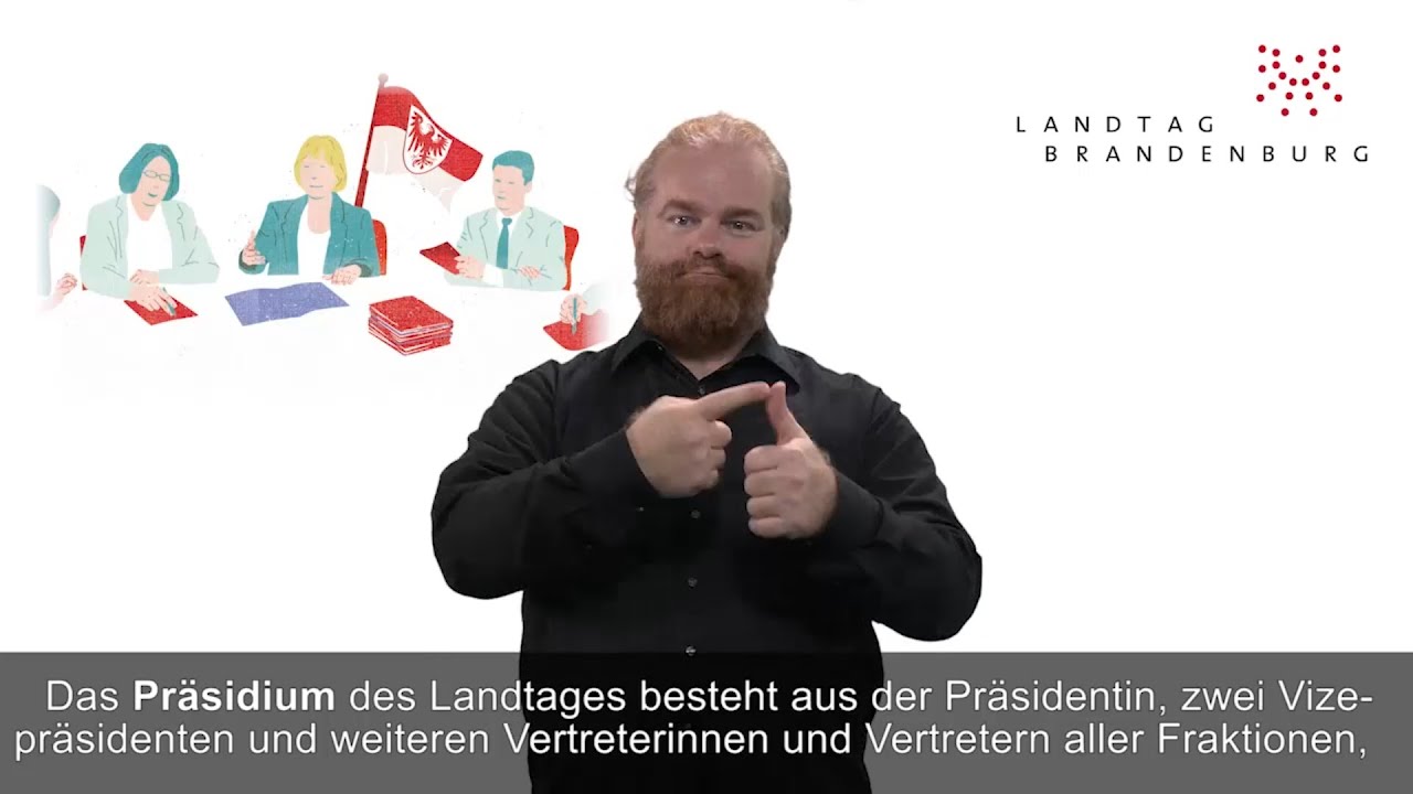Das Landtagspr&auml;sidium im Landtag Brandenburg (in Geb&auml;rdensprache)