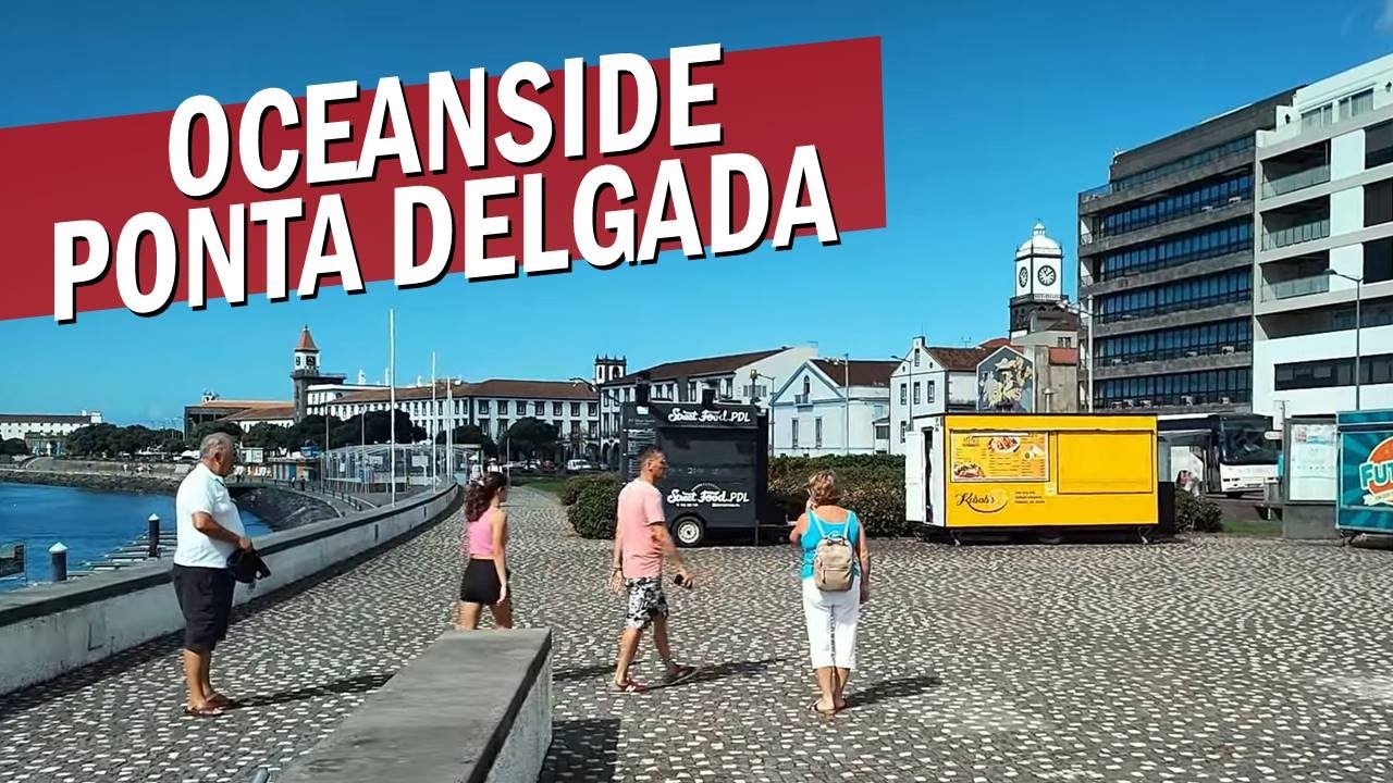 Azores 🇵🇹 Walk - Islet, Parks, Swimming Pools, & Marinas: Shoreline of Ponta Delgada, São Miguel