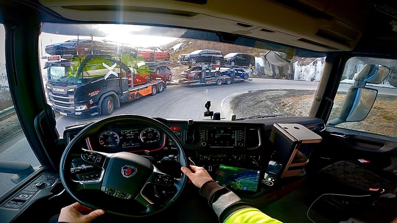 POV Driving Scania S520 V8 - Trucksimulator Norway RV.52 Hemsedalsvegen