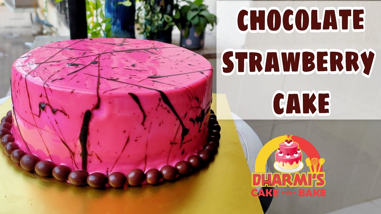 Chocolate Strawberry Cake | New Decoration Technique | Easy Cake Recipe | No Nozzle | No Eggs