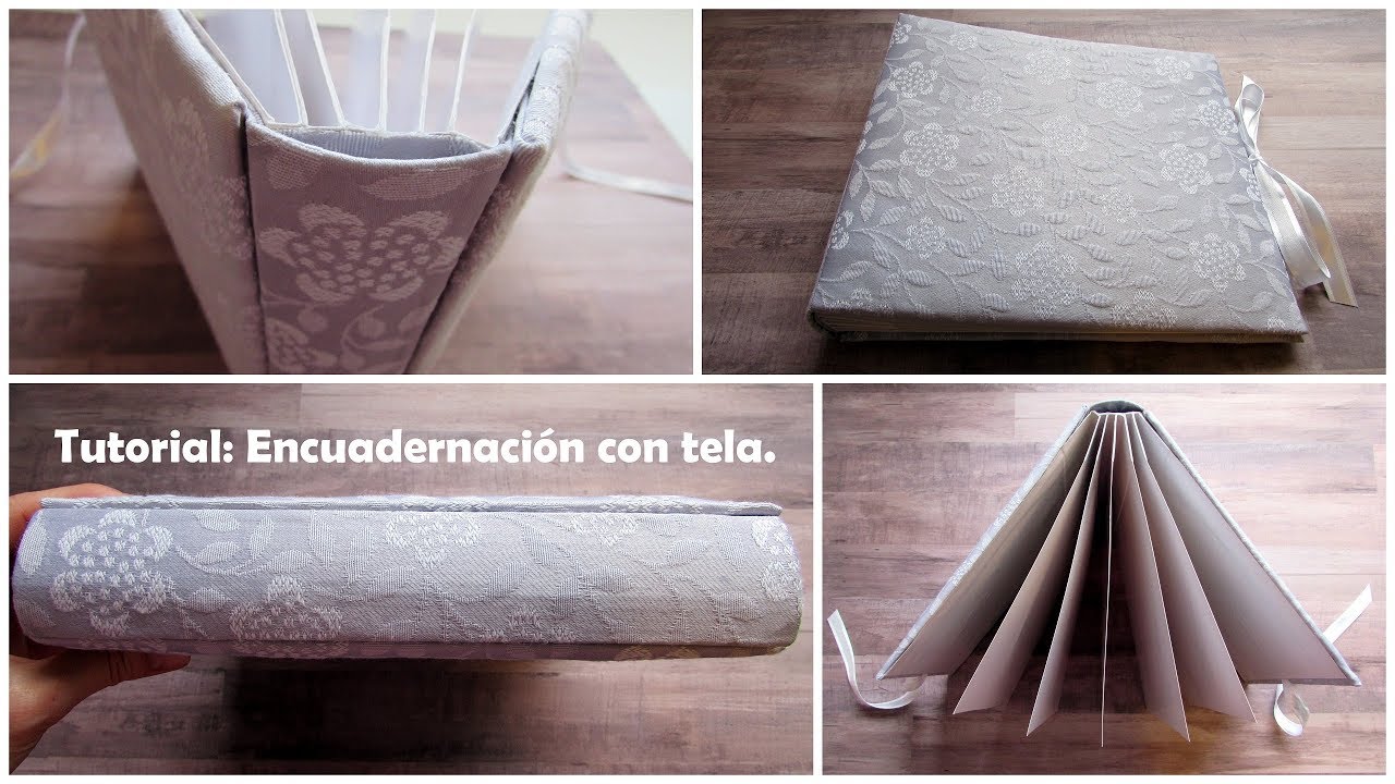 Tutorial encuadernación con tela sin coser. Álbum scrapbook.