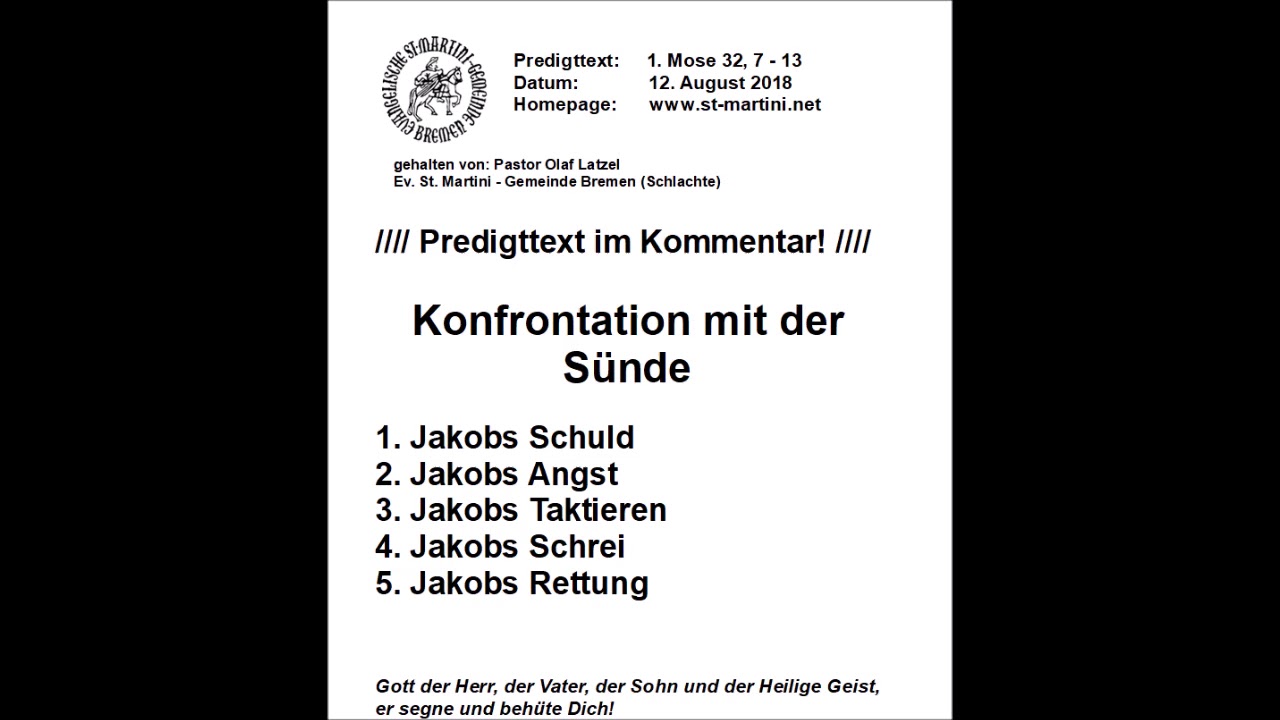 12.08.2018 - Konfrontation mit der Sünde