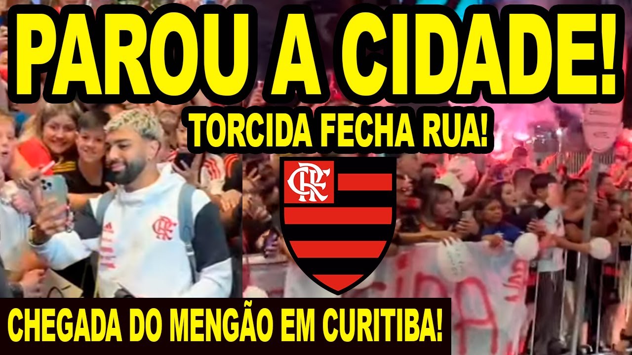 PAROU A CIDADE! TORCIDA DO FLAMENGO FECHA RUA NA CHEGADA DO MENGÃO EM CURITIBA! BRASILEIRÃO 2024