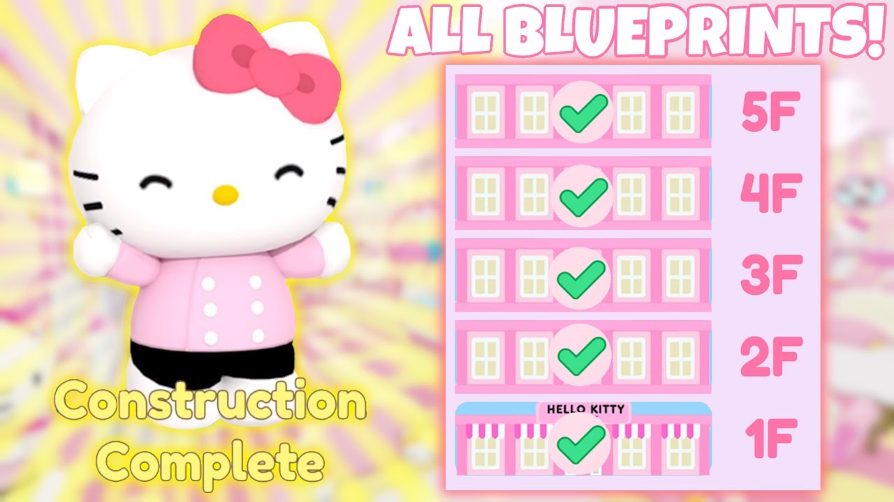 Building ALL Blueprints Cafe Designs! | Roblox My Hello Kitty Cafe | Riivv3r