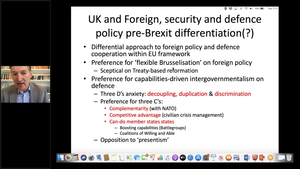 UK and EU Foreign, Security and Defence Policy Relationship after Brexit | Prof. Richard Whitman