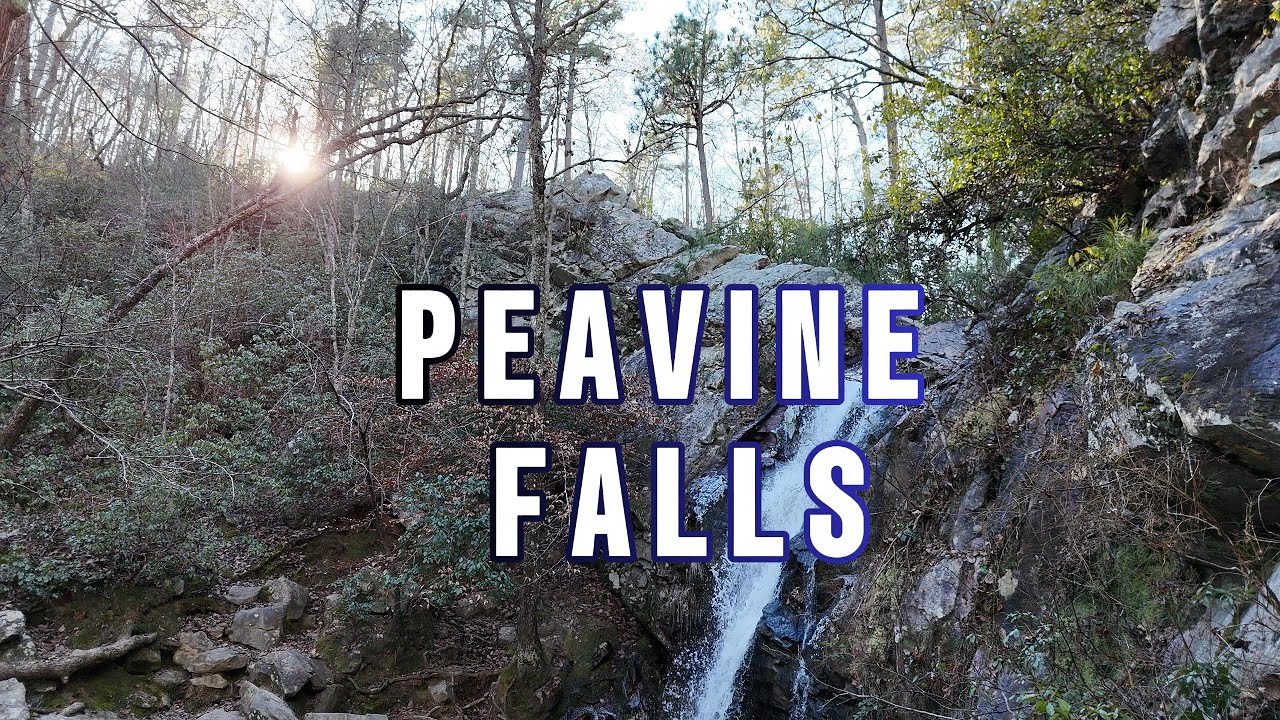 Hike to the Peavine Falls at Oak Mountain State Park, 4K Drone Video
