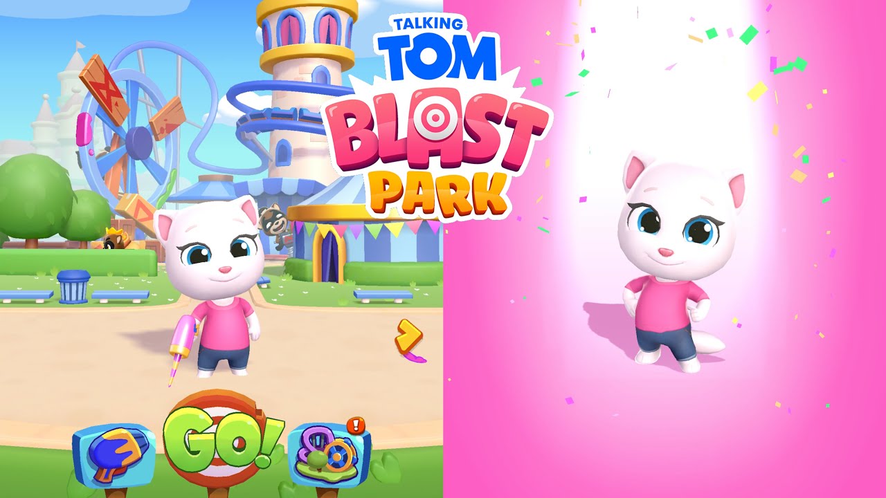 Talking Tom Blast Park New Update 2023 - Unlocked Talking Angela Gameplay