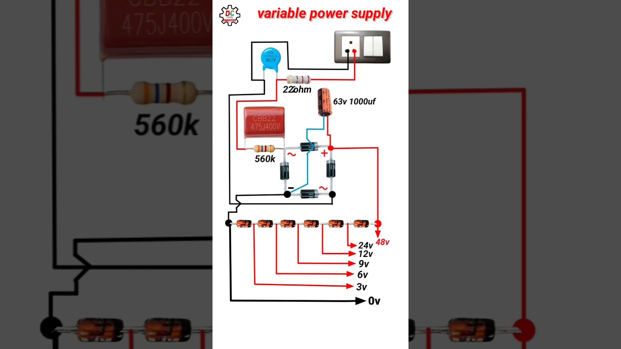 convert 220v to 3v 6v 9v 12v 24v48v | dc led driver #diy #leddriver#shorts