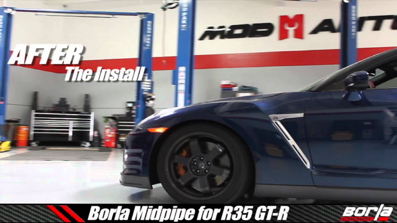 Installed @ ModAuto: Nissan GTR R35 Borla Midpipe Sound Comparison