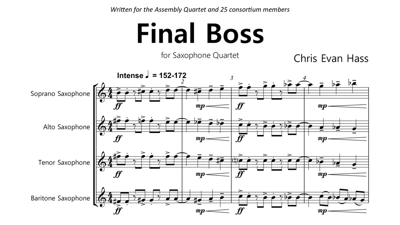 Final Boss for Saxophone Quartet [Older, Live Recording] - Assembly Quartet