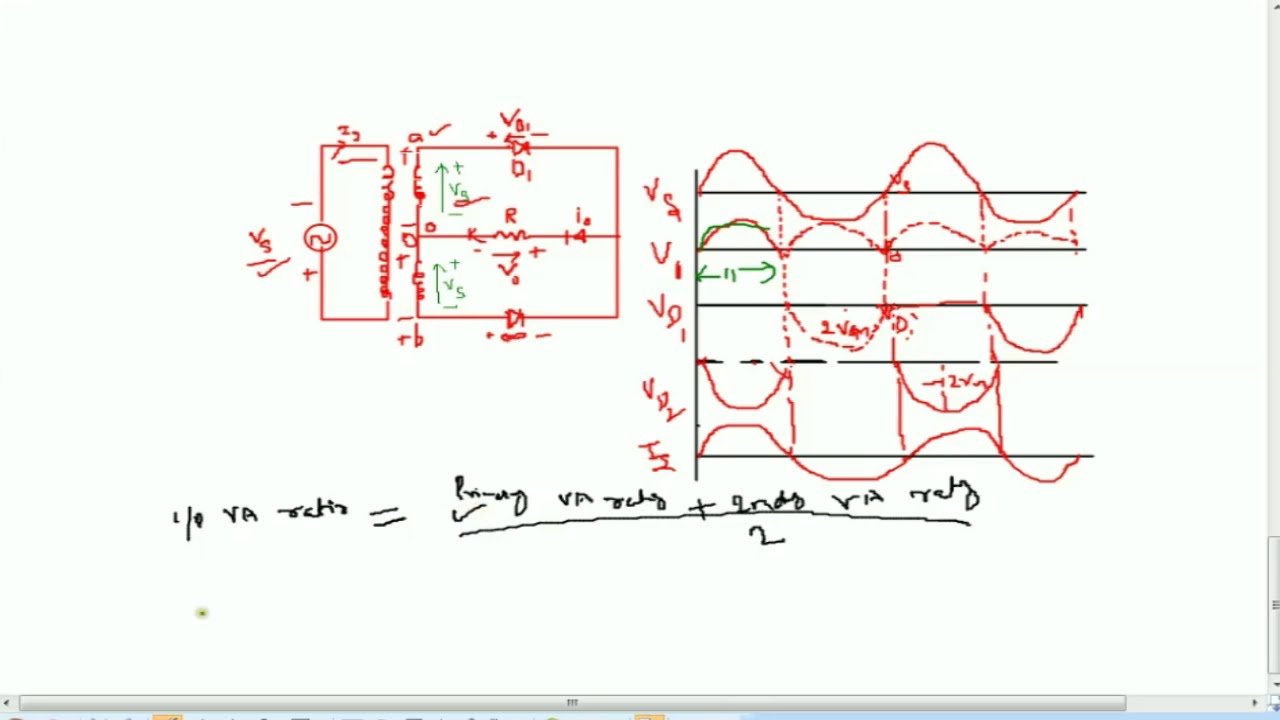 Lecture-20, Single Phase Full Wave Mid Point Diode Dectifier 