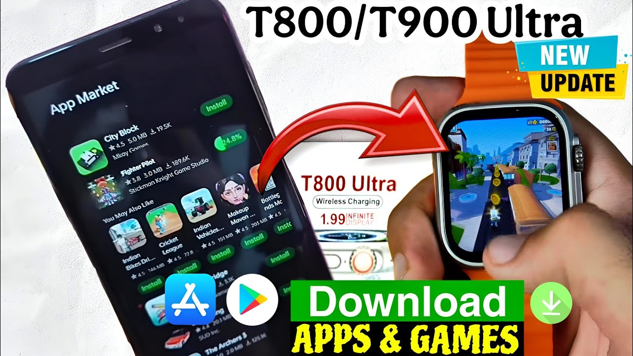 T800 Ultra Smart Watch Games Download | T800/T900 Ultra Apps & Game Download 🎮