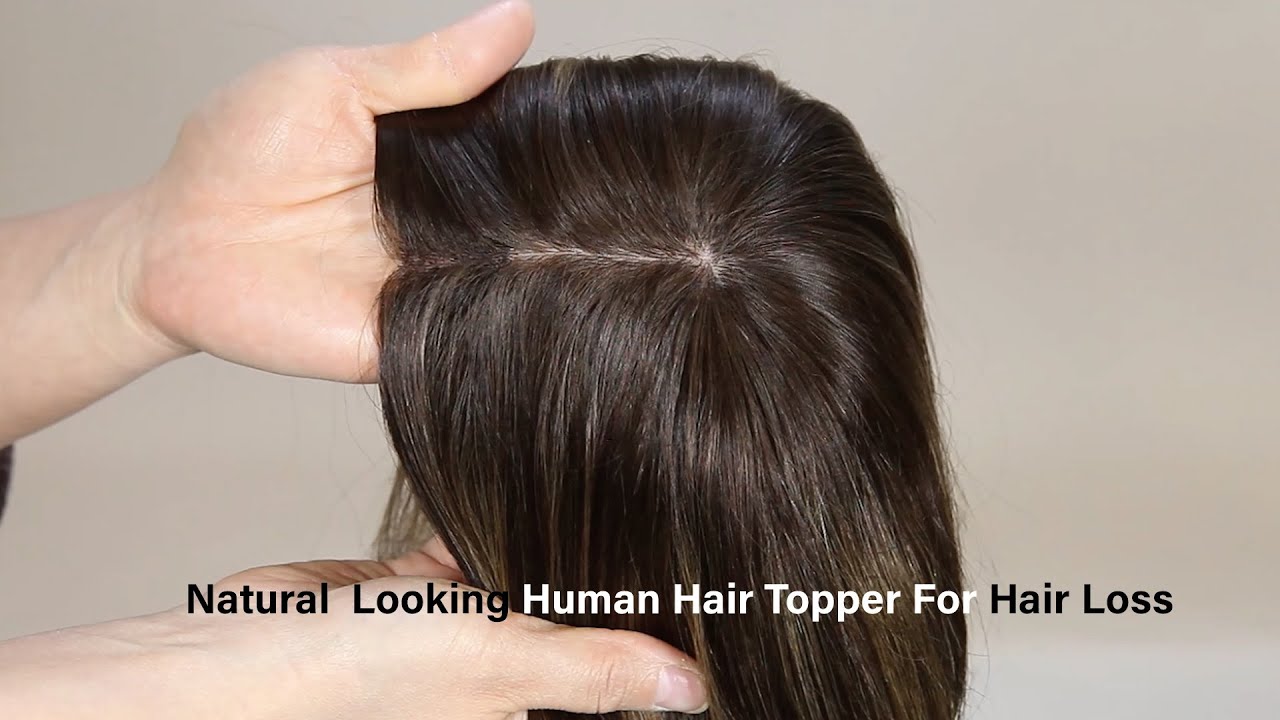 Natural Looking Human Hair Topper For Hair Loss  | Get Seamless Natural Look Instantly  #hairloss
