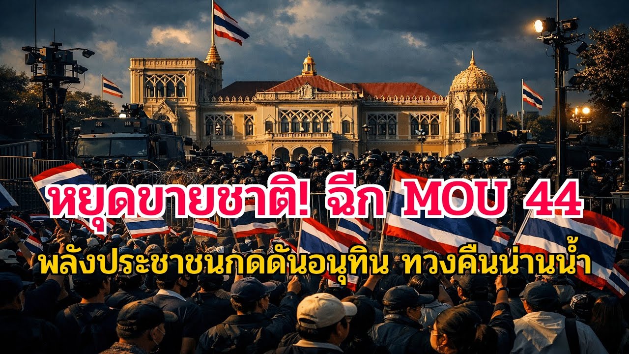 ม็อบบุกทำเนียบ! จี้ 'อนุทิน' ฉีกทิ้ง MOU 44 หวั่นขายชาติแลกน้ำมันอ่าวไทย