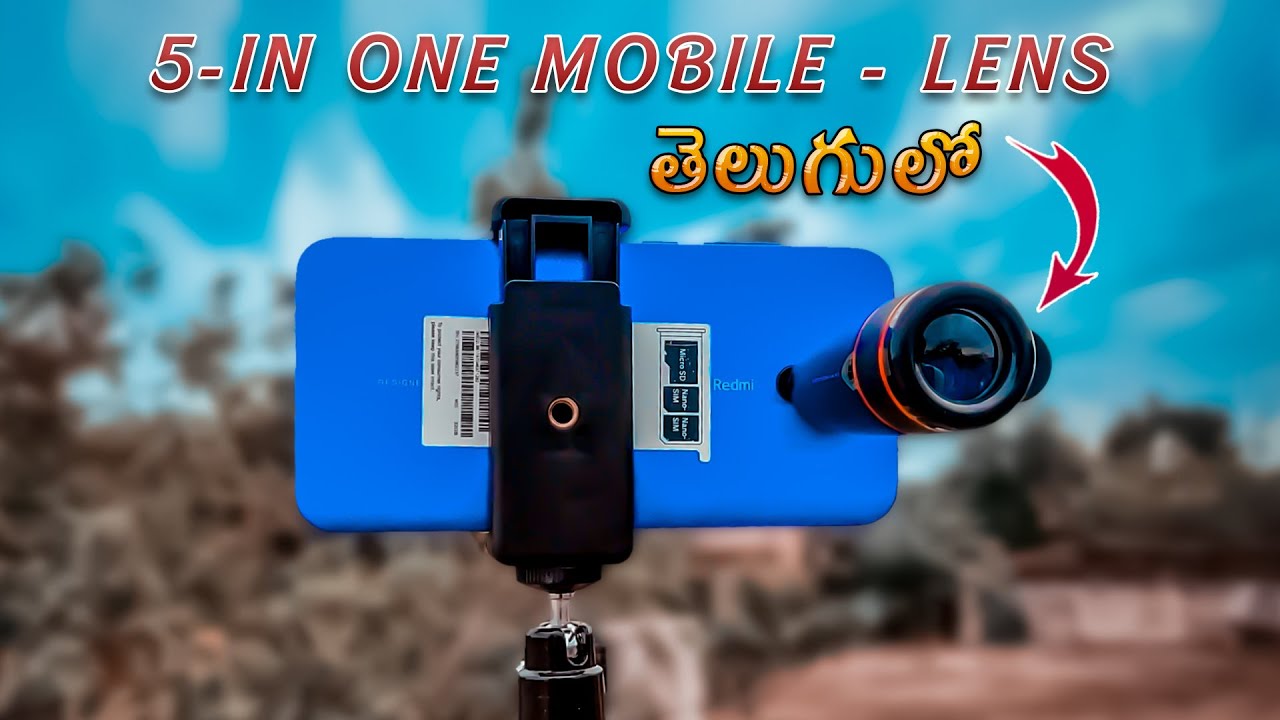 Best Mobile Photography  Lens Unboxing in Telugu | five in One Mobile Lens | 8xZoom | Wide Angle