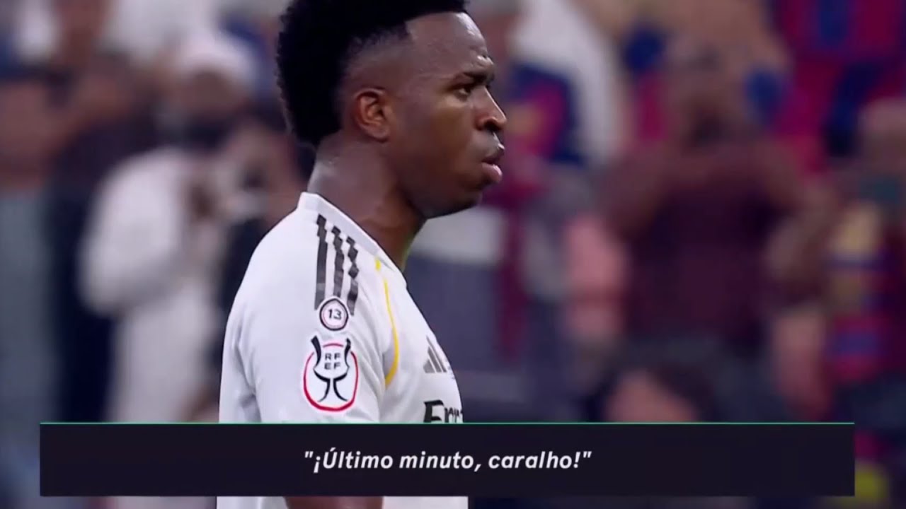 Reacci&oacute;n de VINICIUS a los goles del FC BARCELONA