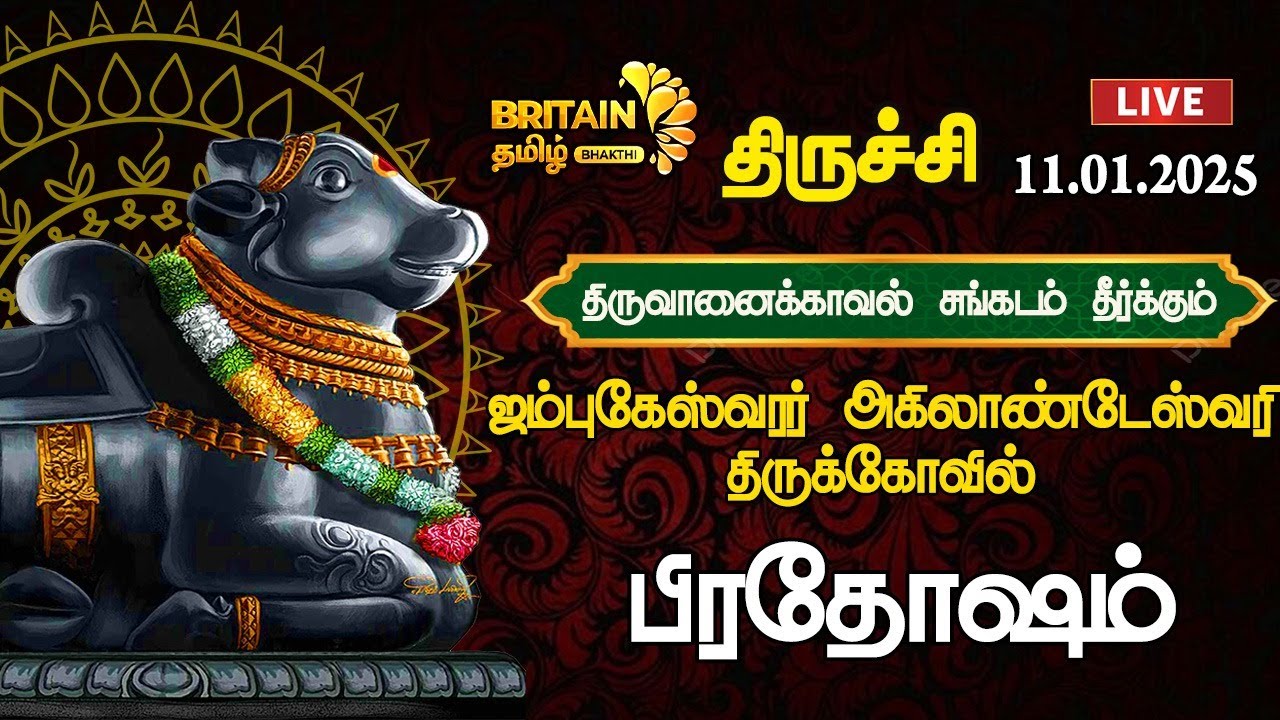 🔴LIVE- திருவானைக்கோயில் - ஜம்புகேஸ்வரர் திருக்கோவில் சனி பிரதோஷம் வழிபாடு | Thiruvanaikoil Pradosham