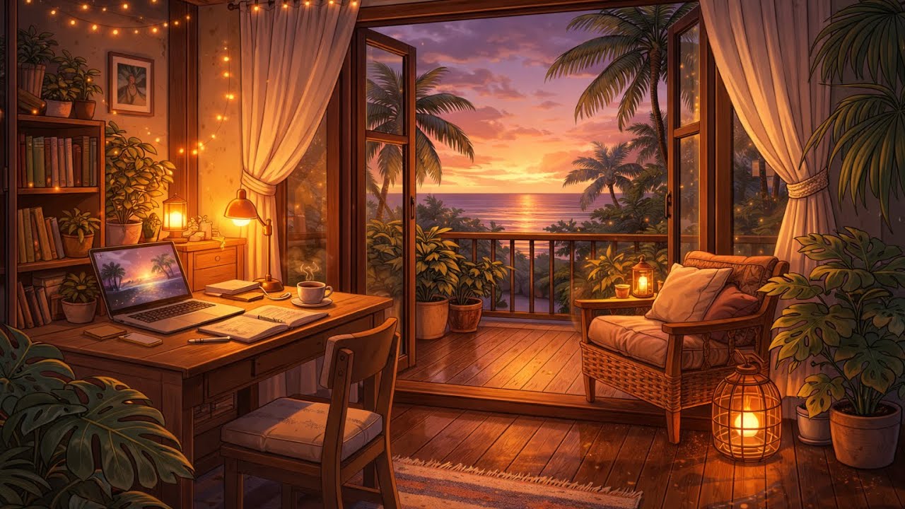 Ukulele Lofi Morning 🌞 Cozy Island Coffee Shop Beats
