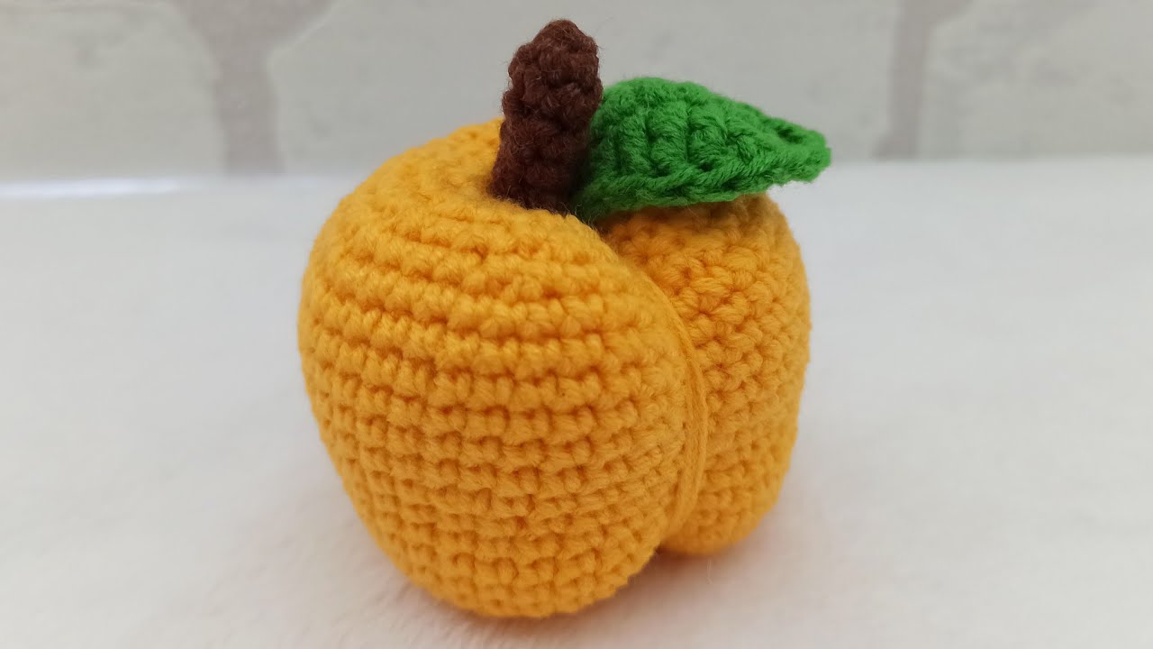 Абрикос вязаный крючком/фрукты крючком/crochet apricot/Aprikose häkeln/häkeln obst/crochet fruit