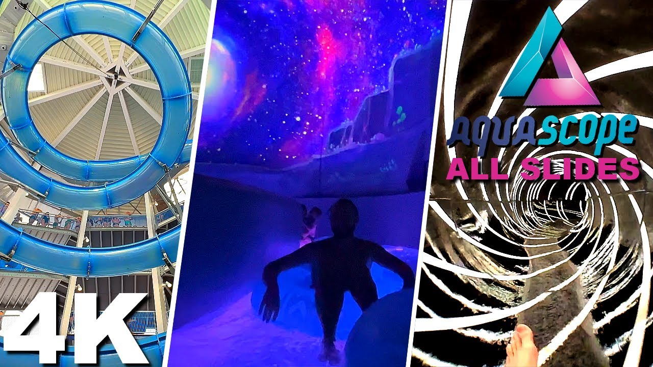 Aquascope - All Water Slides [On-Ride 4K POV]