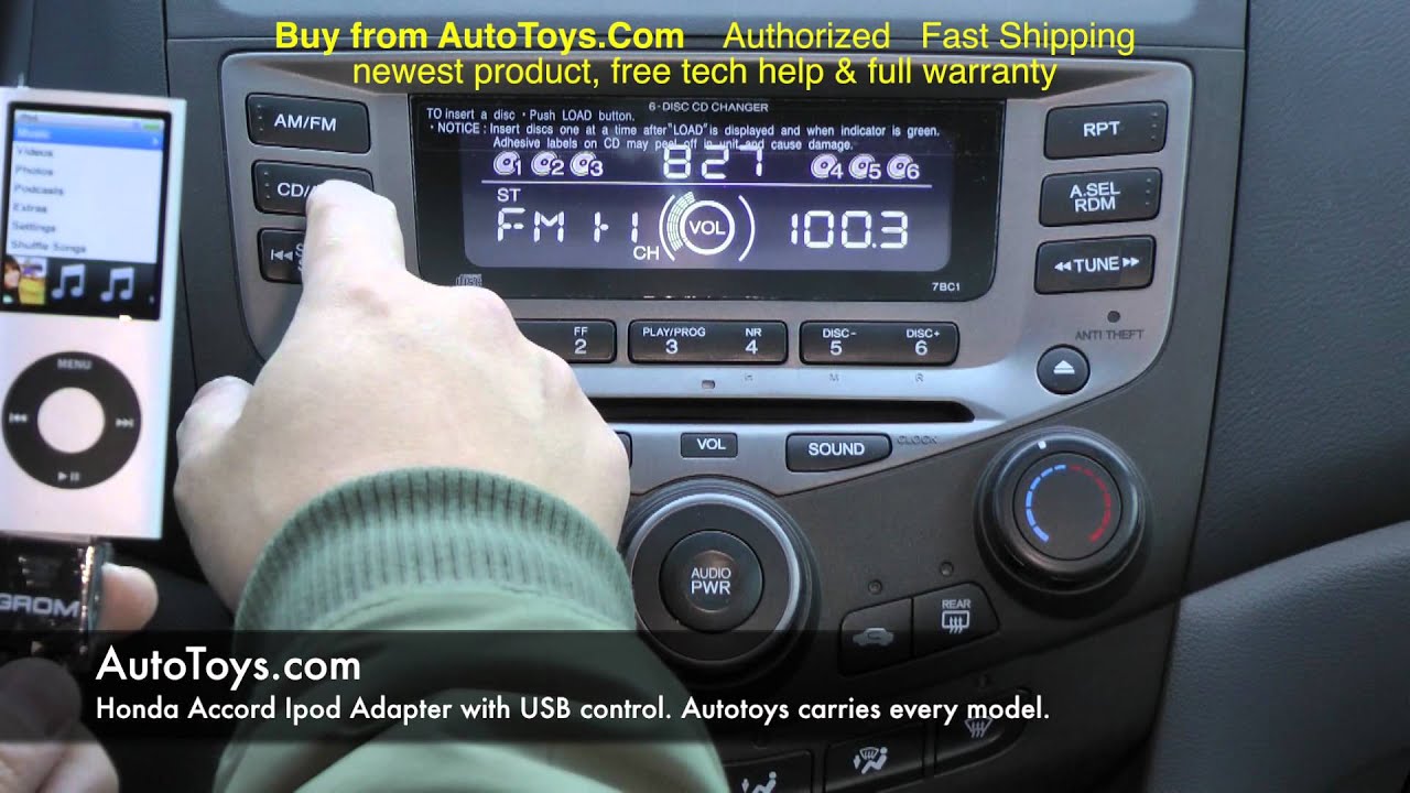 Honda Accord USB IPOD Iphone, Grom Interface with Aux Mp3, Demo & Radio Removal by AUTOTOYS
