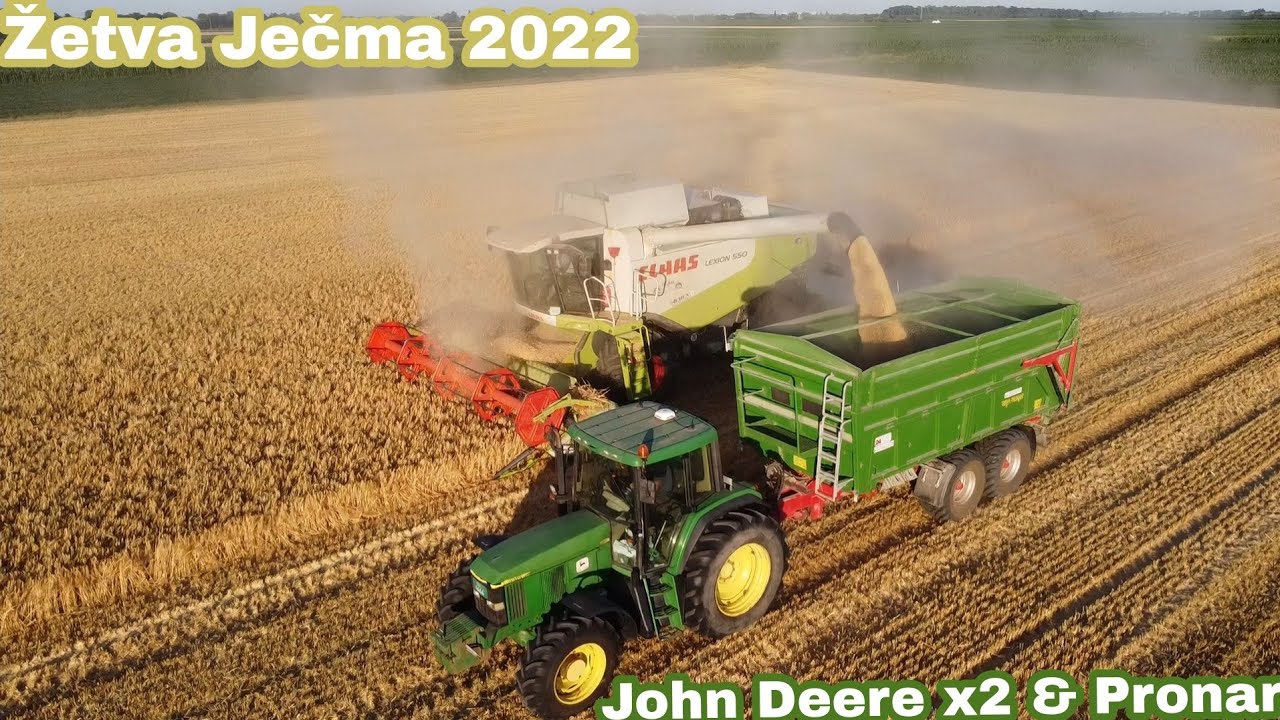 Žetva Ječma 2022! Claas Lexion 550 & John Deere 6910 & John Deere 8320 & Pronar T669/1 (x2) !