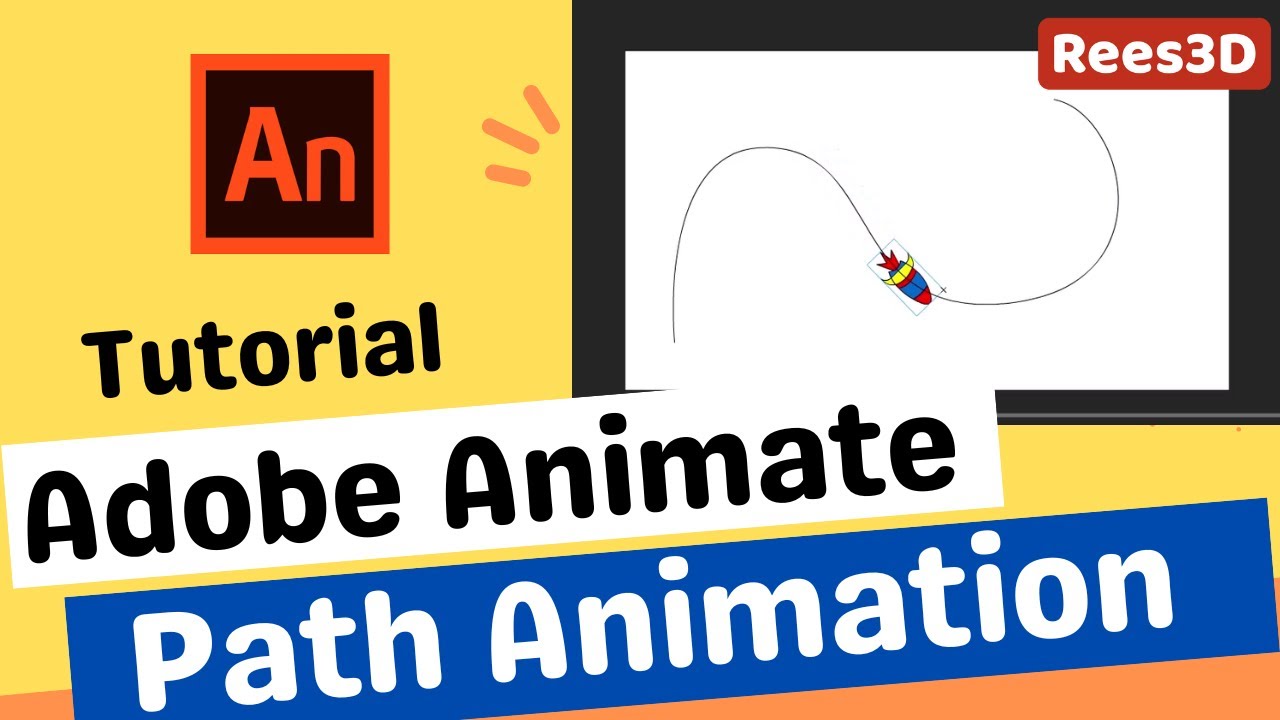 Учебное пособие Adobe Animate 🏃 Анимация траектории --- Траектория движения --- Rees3D.com