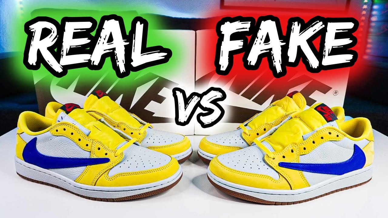 ⚠️REAL vs FAKE (REPLICA,UA) JORDAN 1 LOW TRAVIS SCOTT CANARY / ELKINS ⚠️ APRENDE A DISTINGUIRLAS!
