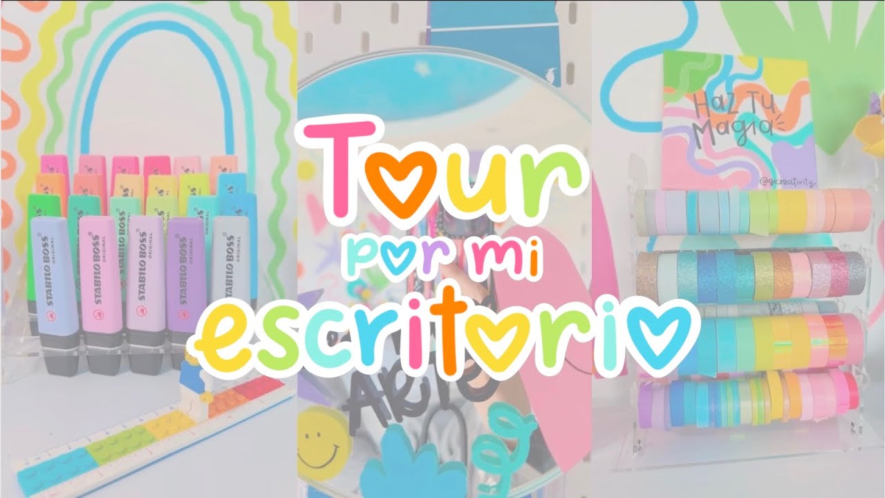 Tour por mi escritorio 💖✨ - Tengo mucha papelería 🫢