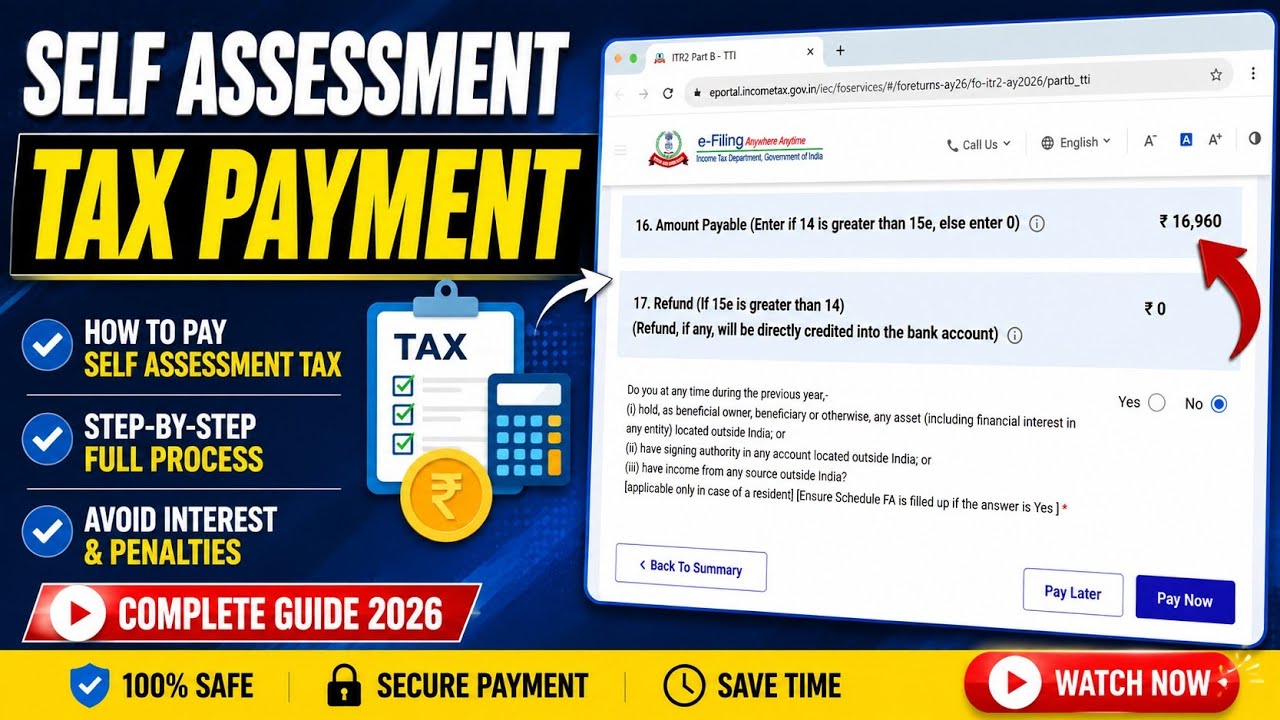 Self Assessment Tax Payment-FY 2025-26 