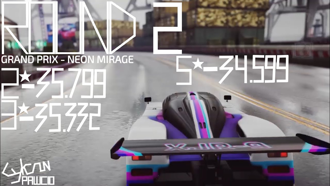 Asphalt Legends - Grand Prix - XJR-9 - Round 2 (Neon Mirage) - 35.799 2*/ 35.332 3*/ 34.599 5*