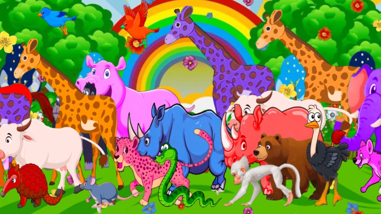 Colorful Animal Sounds Song| Animal Sounds Song For Kids| Baby Song For Children| Color With Animals